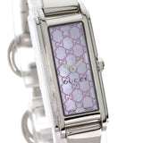 Gucci Watches Quartz 109 Stainless Steel , Stainless Steel Silver GG square face Pink shell dial Women