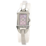 Gucci Watches Quartz 6800L Stainless Steel , Stainless Steel Silver Square face shell dial Women