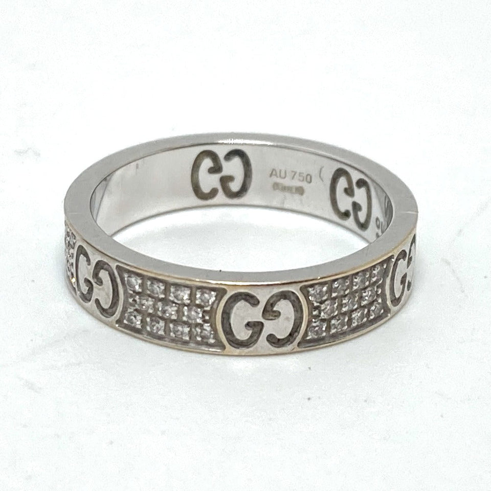 Gucci Ring K18WG Silver Diamond Icon Stardust Women 12