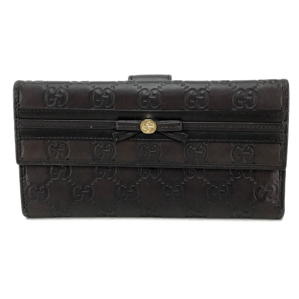 Gucci Long Wallet Purse 256933 Sima leather Dark brown Guccisima MAYFAIR Women