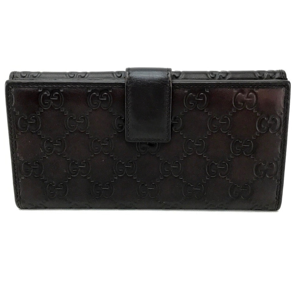 Gucci Long Wallet Purse 256933 Sima leather Dark brown Guccisima MAYFAIR Women
