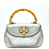 Gucci Handbag 254884 leather Silver New Bamboo