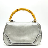 Gucci Handbag 254884 leather Silver New Bamboo