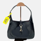 Gucci Jackie 1961 Small Black Patent Leather Shoulder Bag S24