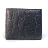 Gucci Folded wallet 145754 Sima leather Black type Compact wallet GG Guccisima mens