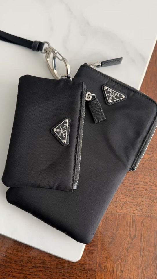 Prada Nylon Double ReNylon Pouch on Lanyard