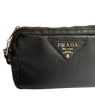 Prada Black Daino Leather Crossbody Camera Bag