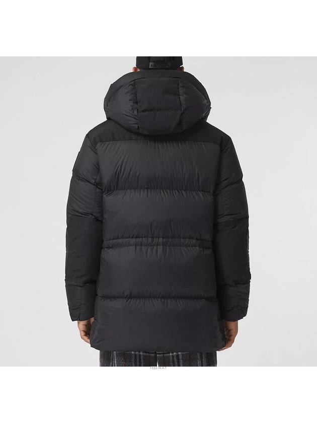 Luxury Burberry Logo Applique Nylon Puffer Coat Black