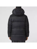 Luxury Burberry Logo Applique Nylon Puffer Coat Black