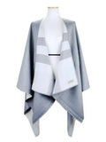Luxury Burberry WoMen's Check Reversible Wool Cape Grey