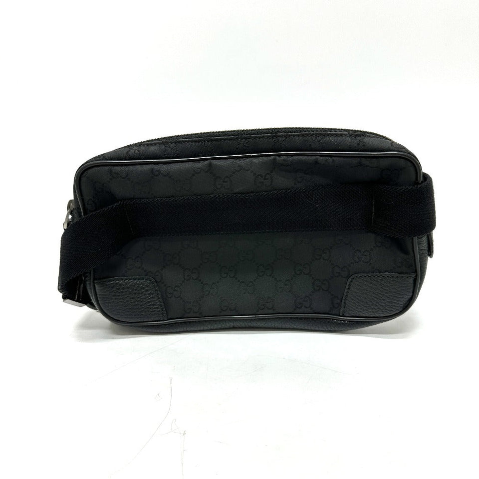 Gucci Waist bag 336672 Nylon / leather black GG nylon mens