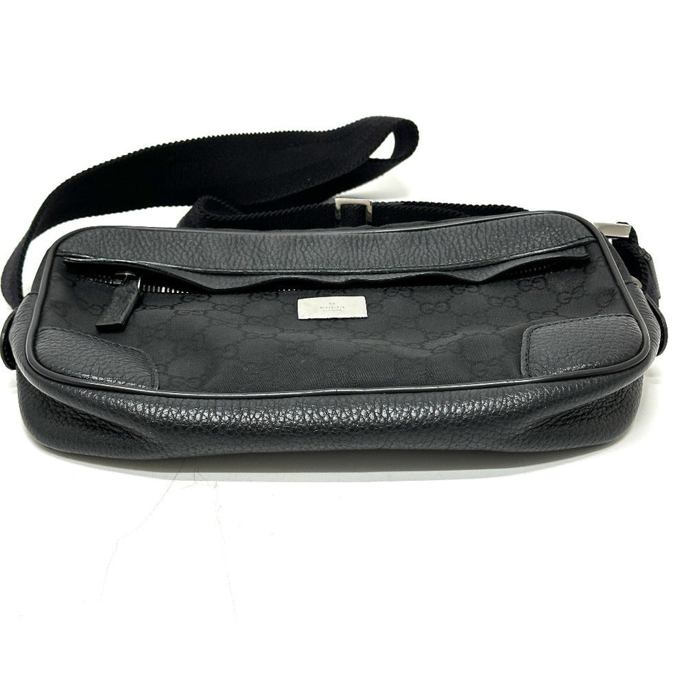 Gucci Waist bag 336672 Nylon / leather black GG nylon mens