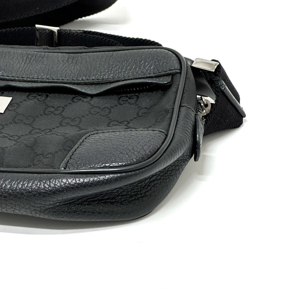 Gucci Waist bag 336672 Nylon / leather black GG nylon mens