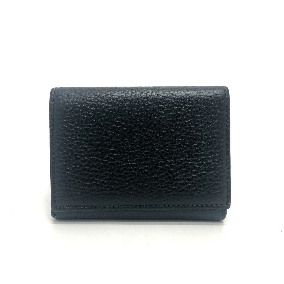 Gucci Trifold wallet 474746 leather black GG Marmont Compact Wallet