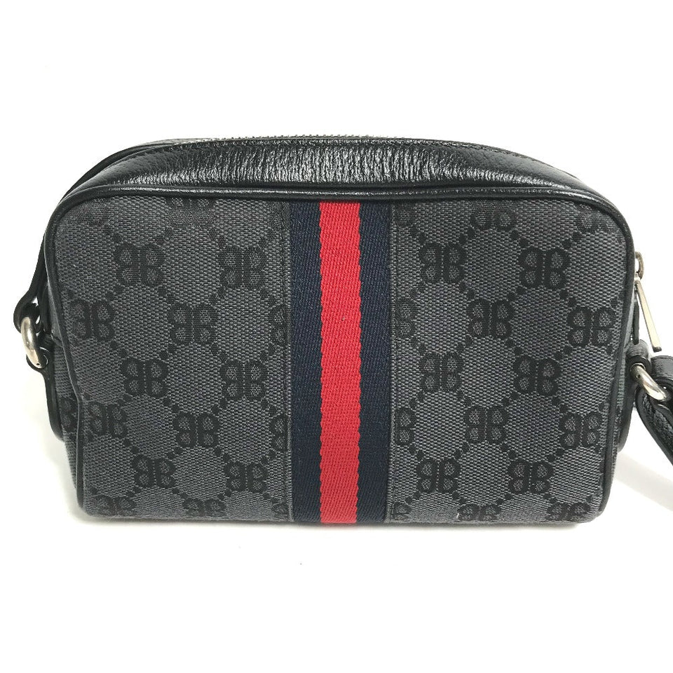 Gucci Shoulder Bag 680128 Canvas / leather black Balenciaga Balenciaga collaboration Hacker Project GG mens