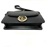 Gucci Shoulder Bag 589474 leather black GG Marmont