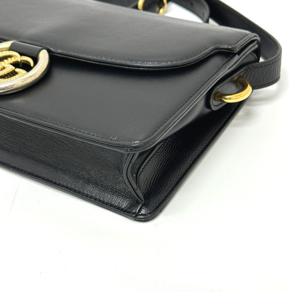 Gucci Shoulder Bag 589474 leather black GG Marmont
