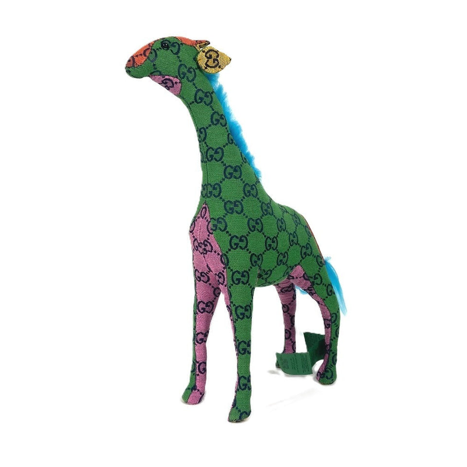 Gucci Plush Doll 670233 GG canvas multicolor GG Decorative Giraffe Animal unisex(Unisex)