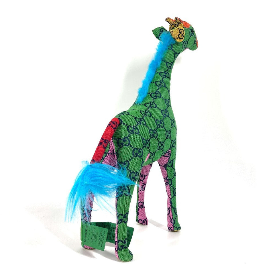 Gucci Plush Doll 670233 GG canvas multicolor GG Decorative Giraffe Animal unisex(Unisex)