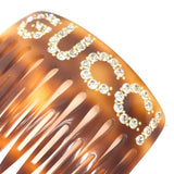 Gucci Other accessories 503957 plastic Brown Rhinestone GG hair comb comb Women