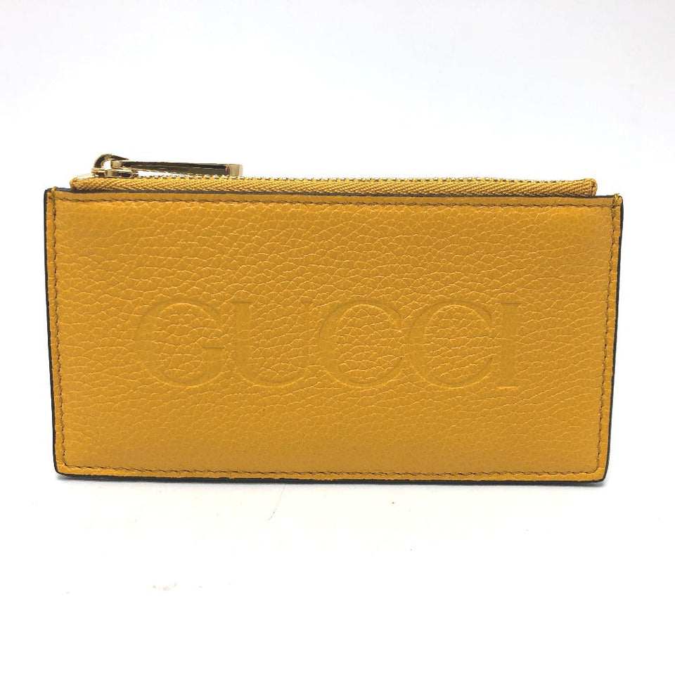 Gucci Coin case 725550 leather yellow logo fragment case mens