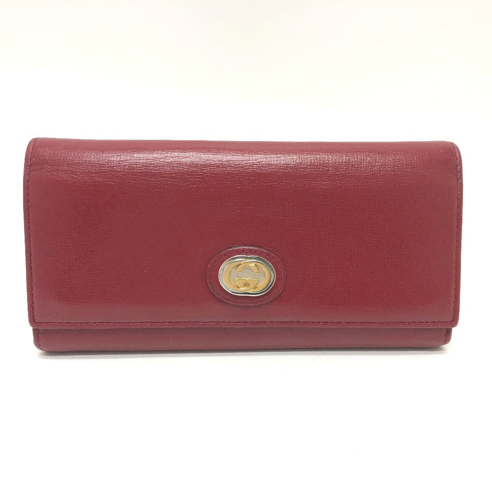 Gucci Folded wallet 598531 leather Red Marina Interlocking G Women