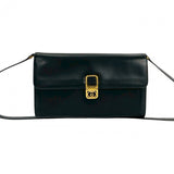 Gucci Shoulder Bag leather black GG logoMetal Women
