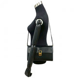 Gucci Shoulder Bag leather black GG logoMetal Women