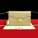 Gucci Shoulder Bag Calfskin, Leather white Ready lock Women