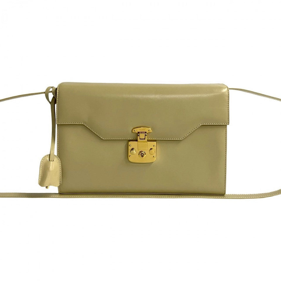 Gucci Shoulder Bag Calfskin, Leather white Ready lock Women