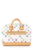 Louis Vuitton White Multicolor Logo Alma Handbag