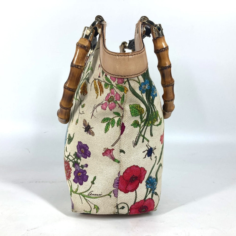 Gucci Handbag 140203 canvas multicolor Flora Bamboo Floral Flower