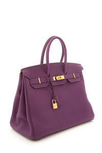 Hermes2012 Anemone 35cm Togo Birkin Handbag W/ Gold HW