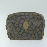 Luxury BurberrySs Saint Laurent Clutch Bag PVC Leather 3Set Black Beige Auth 63887