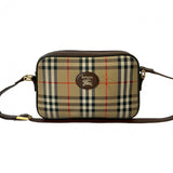 Burberry Shoulder Bag Canvas, Leather Brown Nova Check Pattern Shadow Horse logo Women