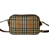 Burberry Shoulder Bag Canvas, Leather Brown Nova Check Pattern Shadow Horse logo Women