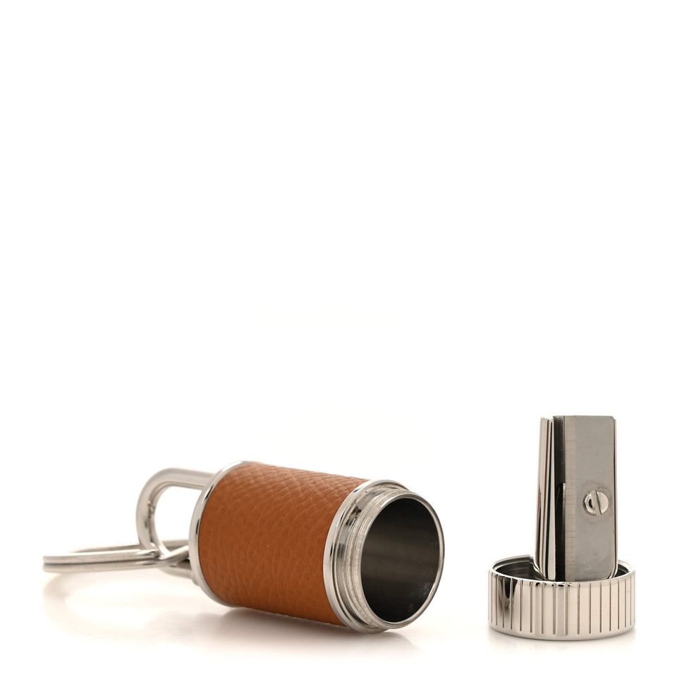 Hermes Palladium Epsom Taille-Crayon Cadena Lock Gold