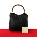 Gucci Handbag leather black Bamboo
