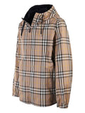 Luxury Burberry Vintage Check Reversible Hooded Jacket Beige