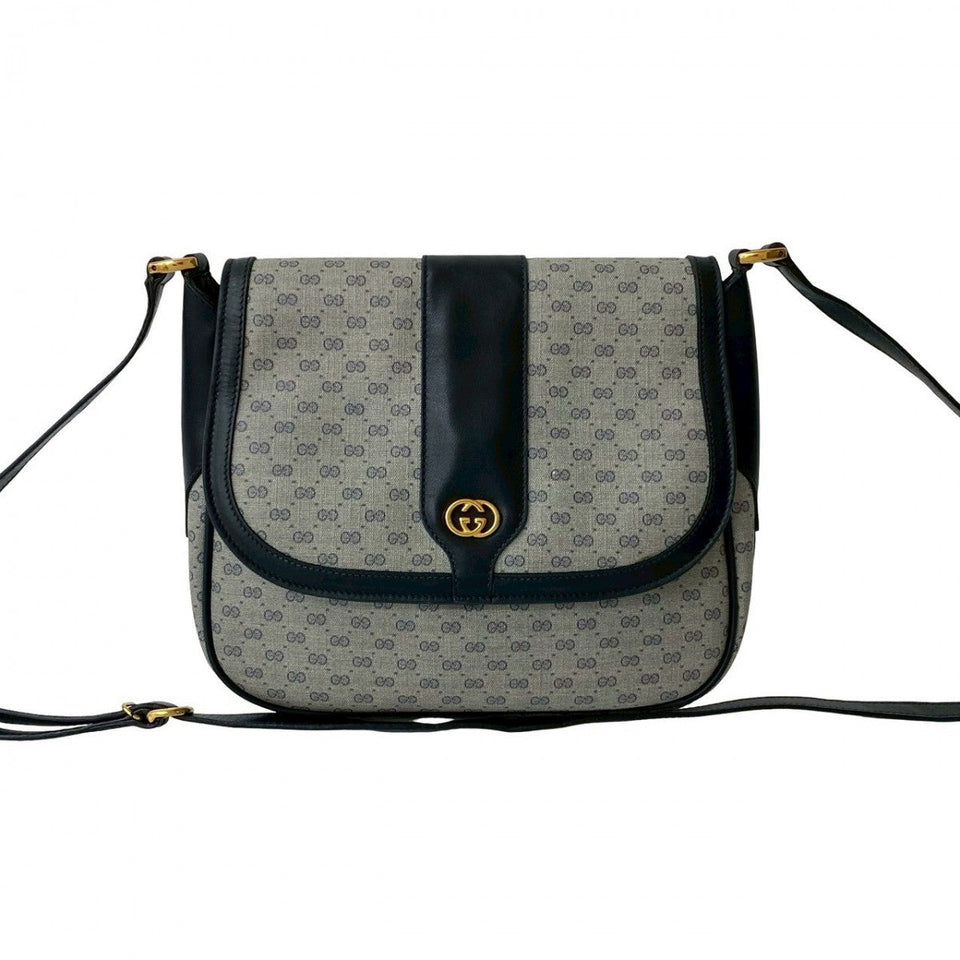 Gucci Shoulder Bag leather Navy