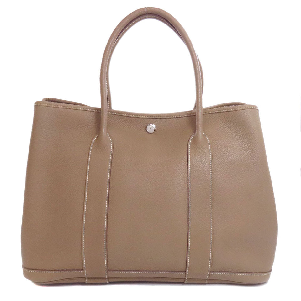 Hermes Tote Bag Negonda Brown Garden Party PM Etoupe SilverMetal Women