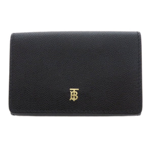 Burberry Bifold Wallet Calfskin black logoMetal tri-fold Women