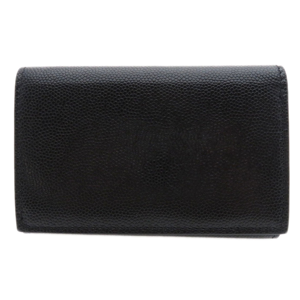 Burberry Bifold Wallet Calfskin black logoMetal tri-fold Women