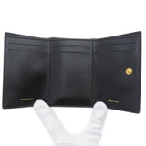 Burberry Bifold Wallet Calfskin black logoMetal tri-fold Women
