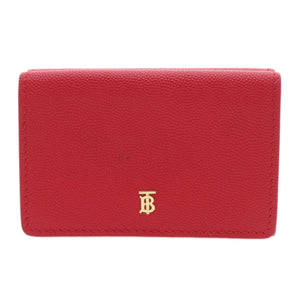 Burberry Bifold Wallet Calfskin Red logoMetal tri-fold Women