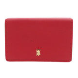 Burberry Bifold Wallet Calfskin Red logoMetal tri-fold Women