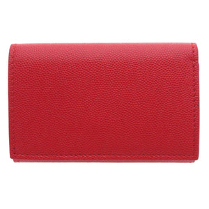 Burberry Bifold Wallet Calfskin Red logoMetal tri-fold Women