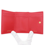 Burberry Bifold Wallet Calfskin Red logoMetal tri-fold Women