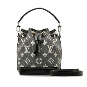 Louis Vuitton Jacquard Monogram Nano Noe Bag Shoulder Bag Grey Black