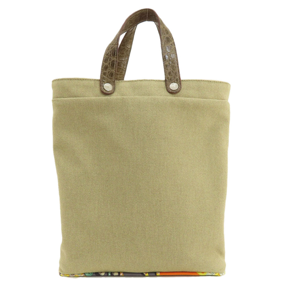 Hermes Handbag Cotton, Silk Brown Petit Ash Tote Women